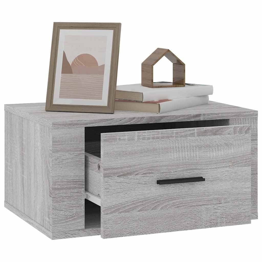 Grey Sonoma Wall-Mounted Bedside Cabinet