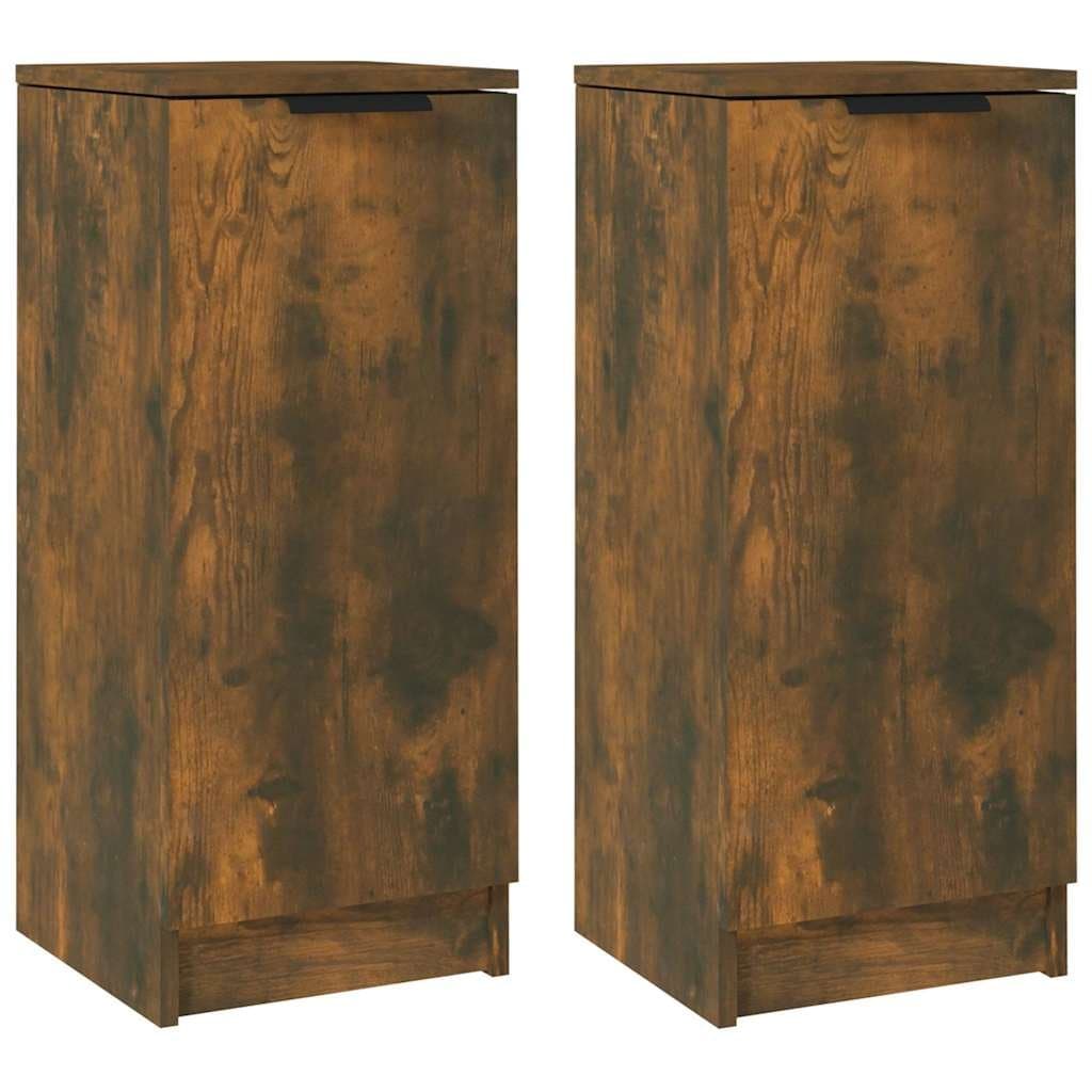 Brown Engineered Wood Storage Sideboards (2 pcs)