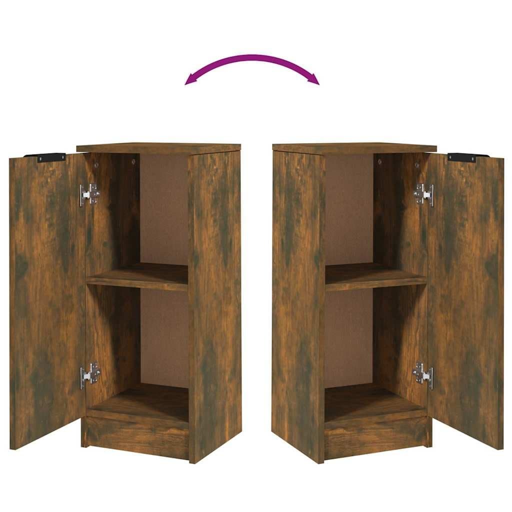 Brown Engineered Wood Storage Sideboards (2 pcs)