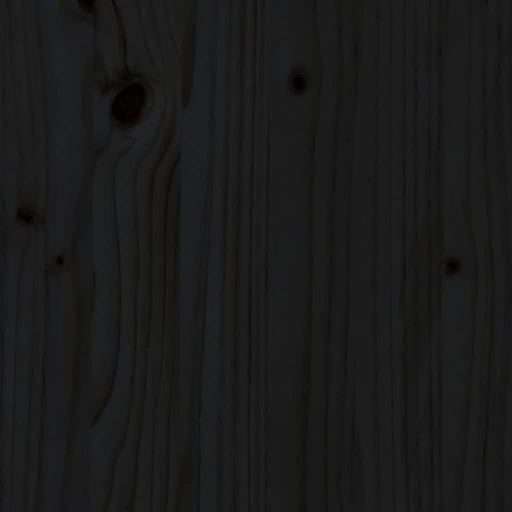Black Solid Pine Wood 186cm Slatted Headboard for Beds