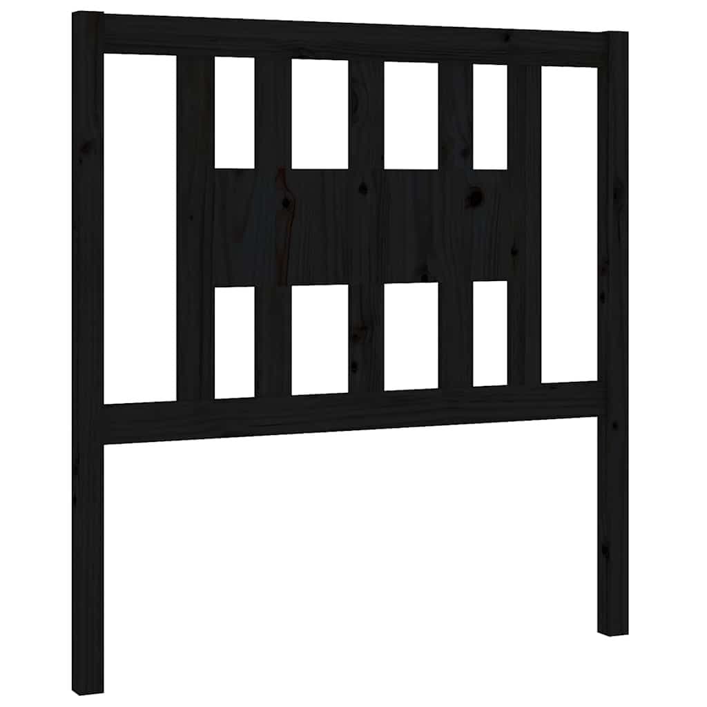Black Solid Wood Pine Headboard 96 cm for Bed Frames