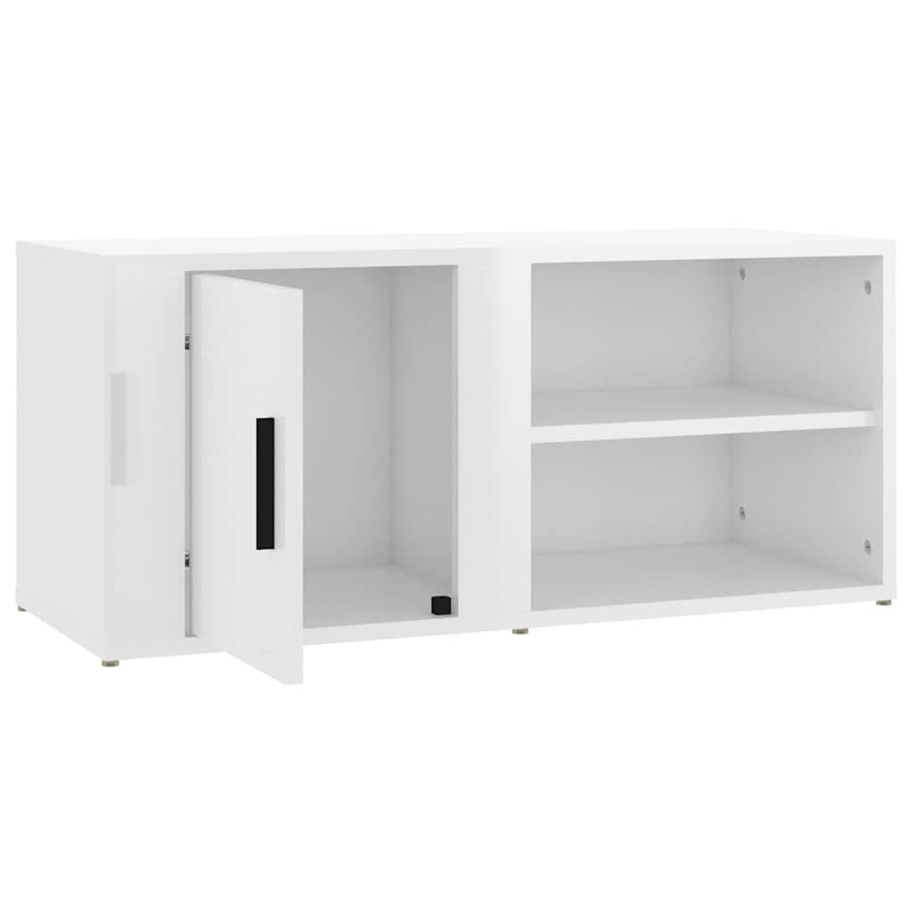 TV Cabinets 2 pcs High Gloss White 80x31.5x36 cm Media Storage Unit