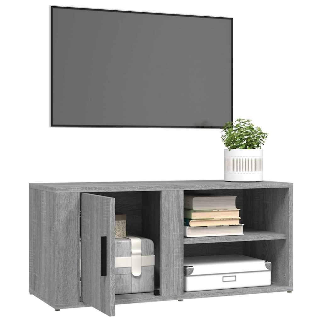 TV Cabinets 2 pcs Grey Sonoma Media Storage Unit with Doors Compartments
