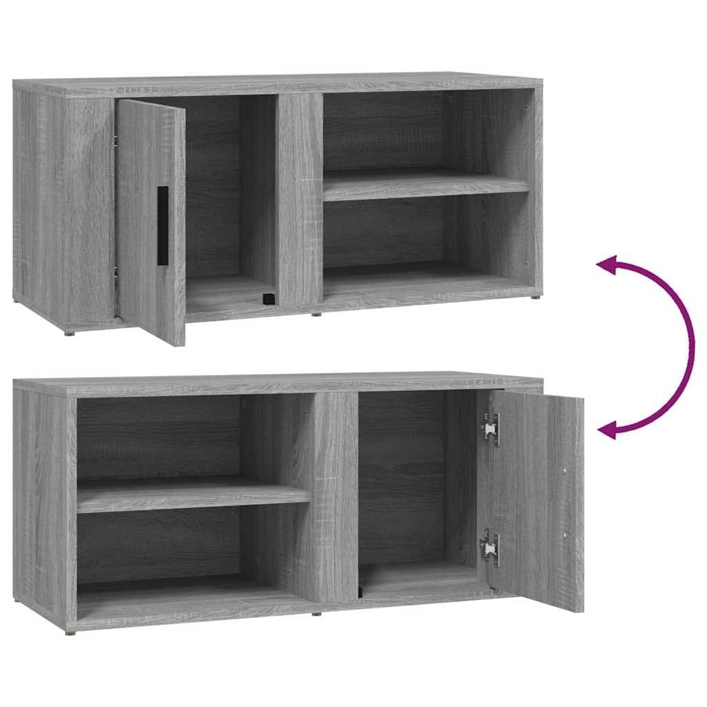 TV Cabinets 2 pcs Grey Sonoma Media Storage Unit with Doors Compartments