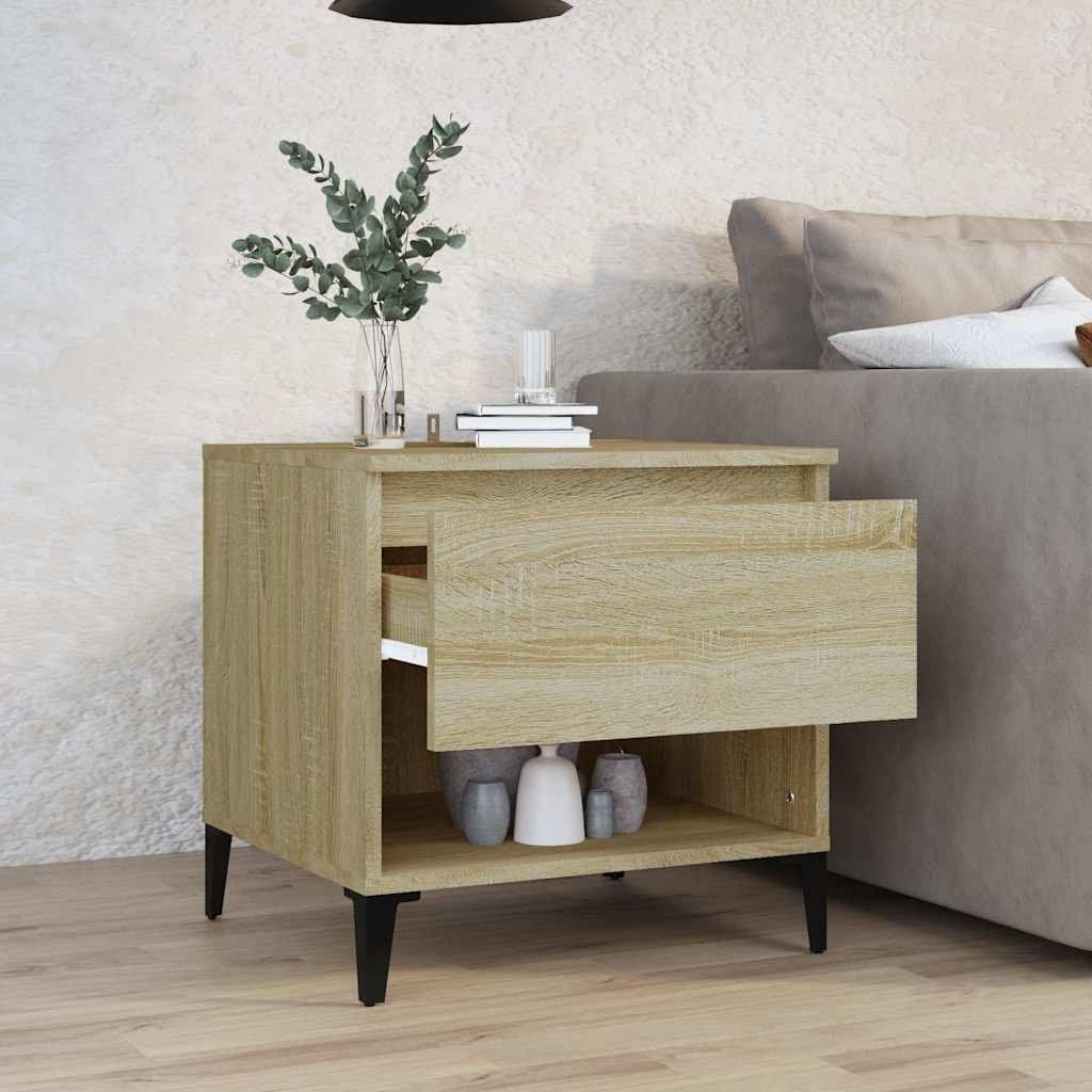 Brown Side Table with Storage Drawer