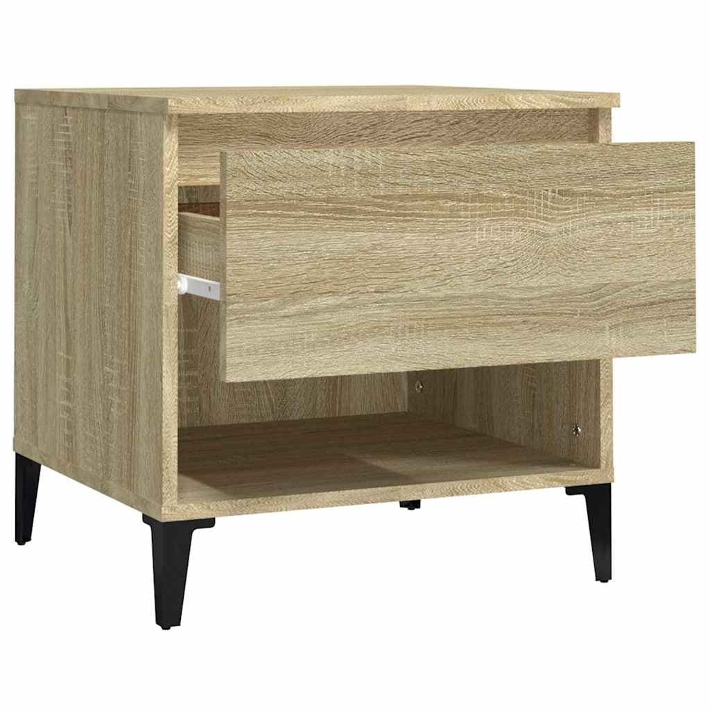 Brown Side Table with Storage Drawer