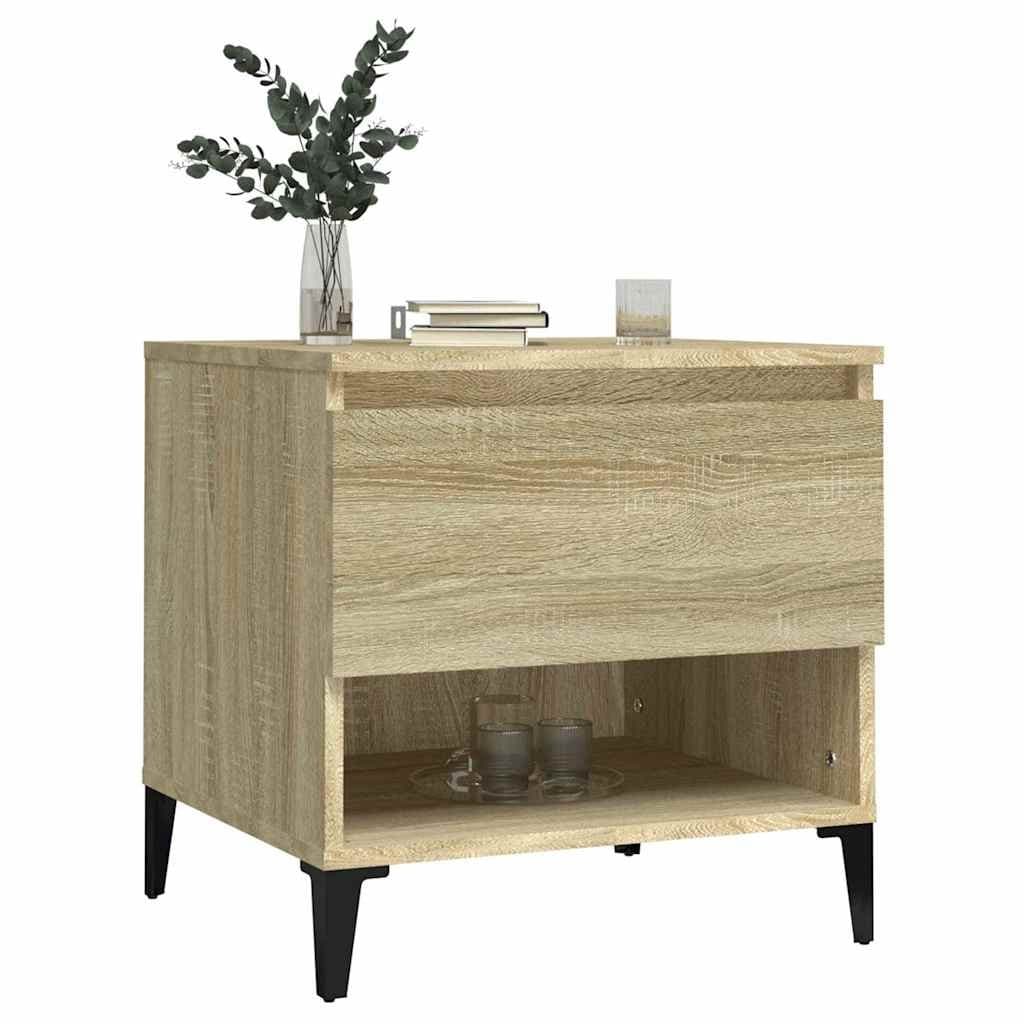 Brown Side Table with Storage Drawer