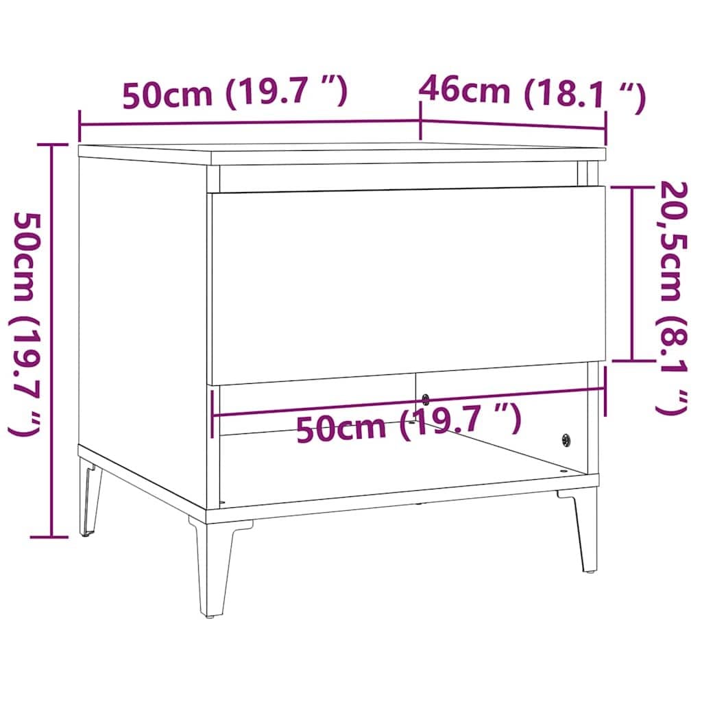 Brown Side Table with Storage Drawer
