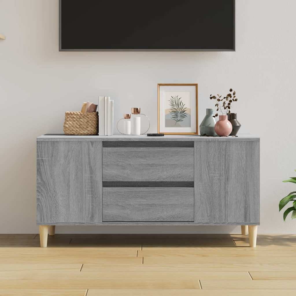 Grey Sonoma Engineered Wood TV Cabinet with Drawers