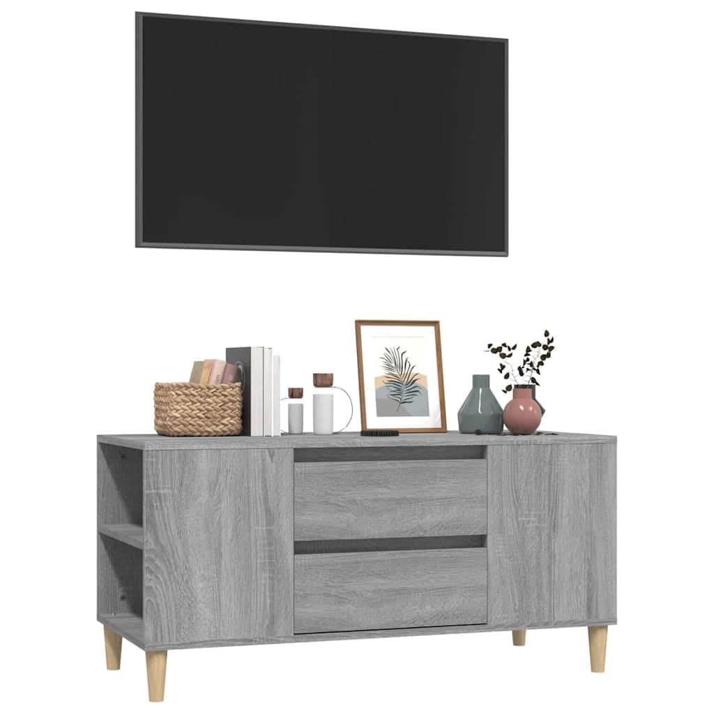 Grey Sonoma Engineered Wood TV Cabinet with Drawers