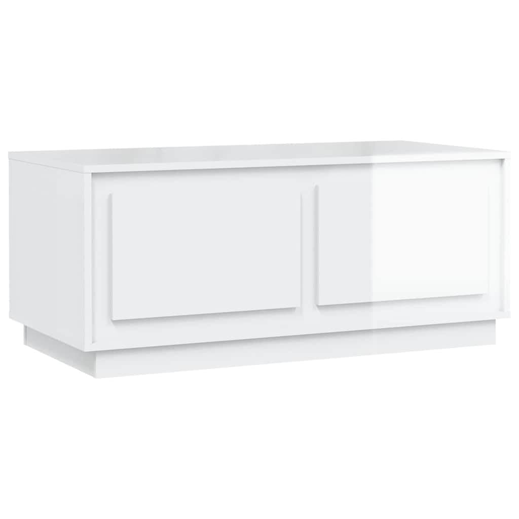 High Gloss White Coffee Table with Ample Storage