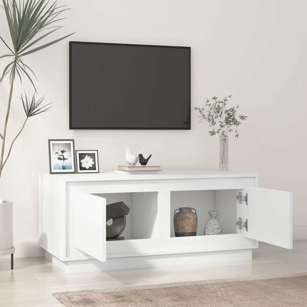 High Gloss White Coffee Table with Ample Storage