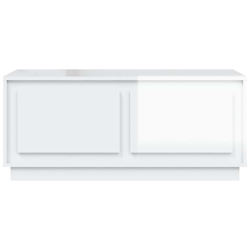 High Gloss White Coffee Table with Ample Storage