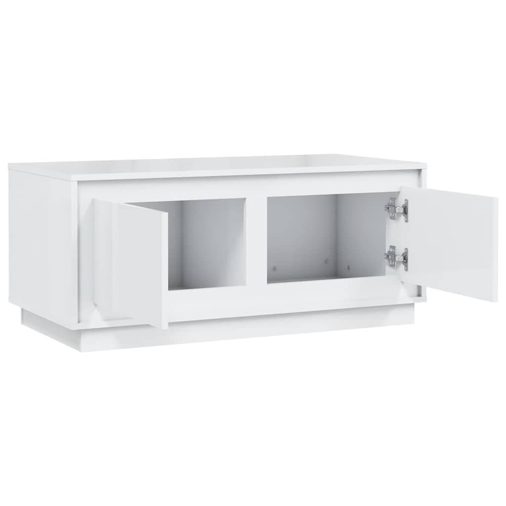 High Gloss White Coffee Table with Ample Storage
