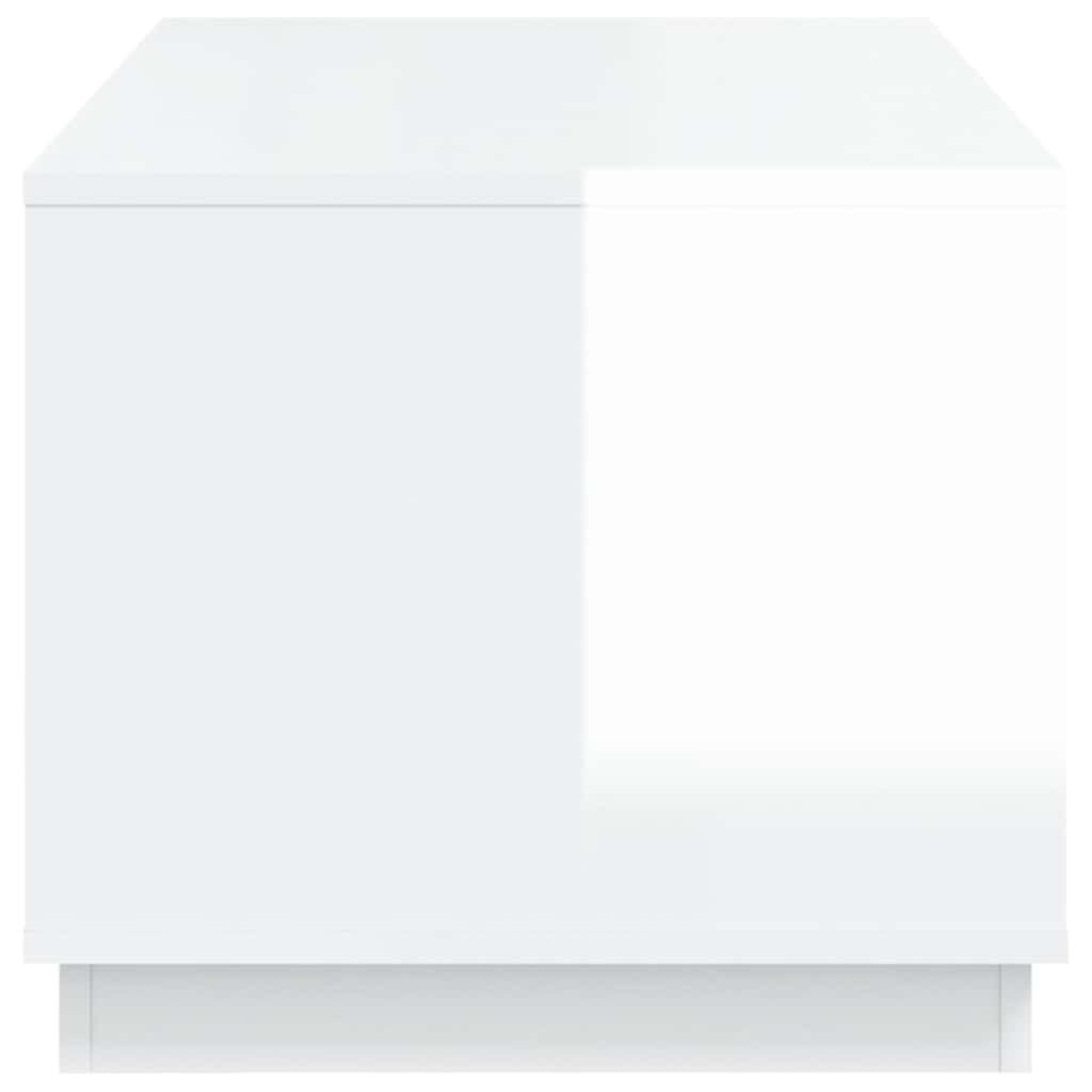 High Gloss White Coffee Table with Ample Storage