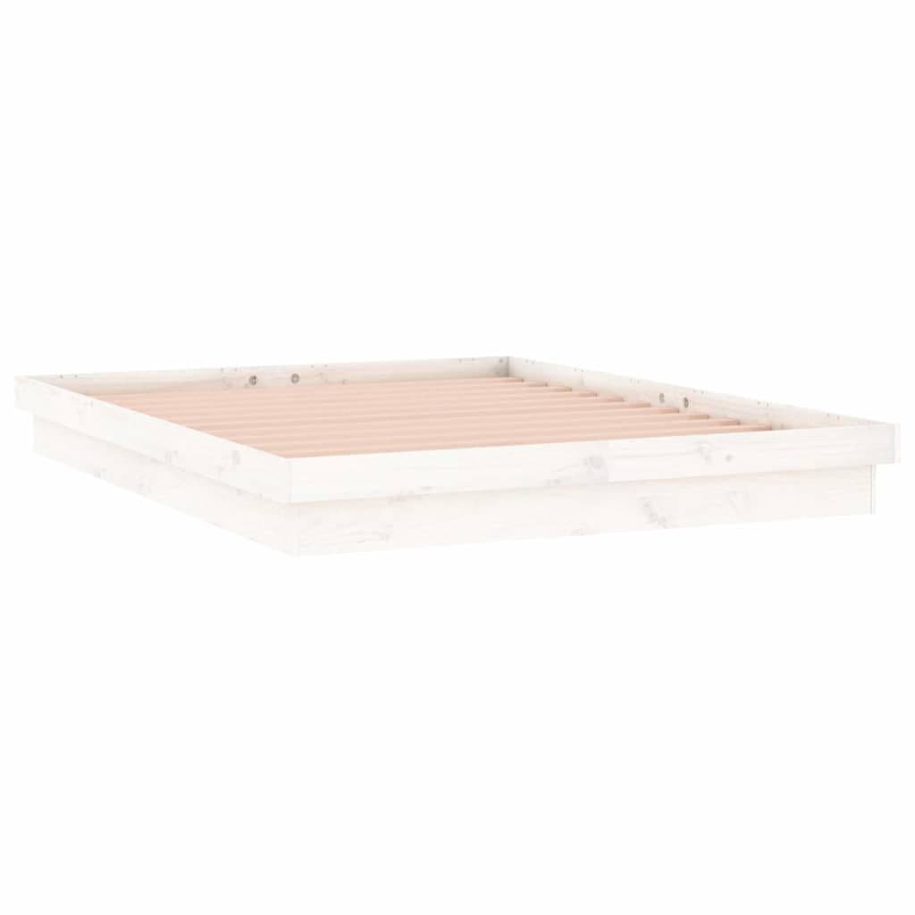 Solid Pine Bed Frame with LED Lights 135x190 cm