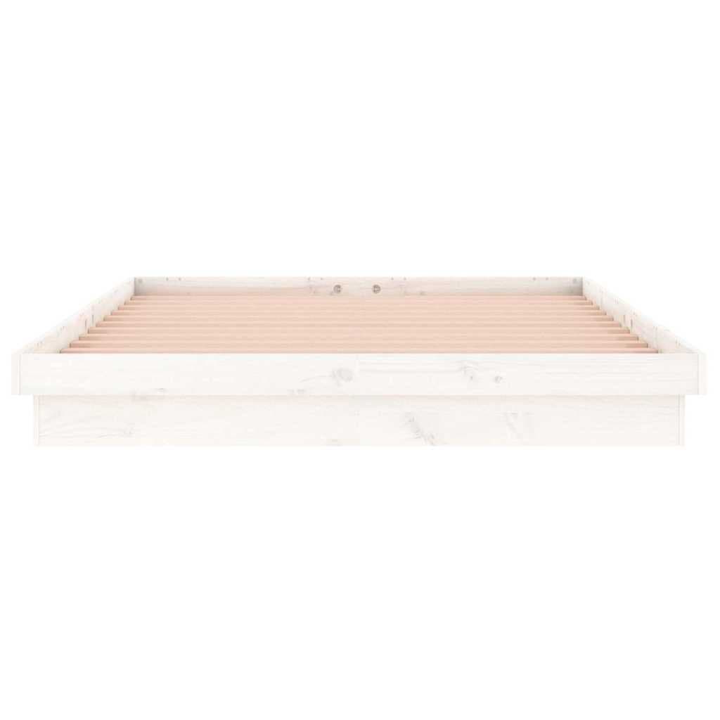 Solid Pine Bed Frame with LED Lights 135x190 cm