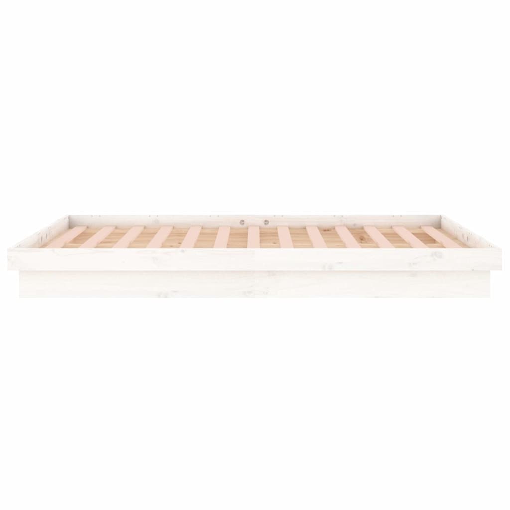 Solid Pine Bed Frame with LED Lights 135x190 cm