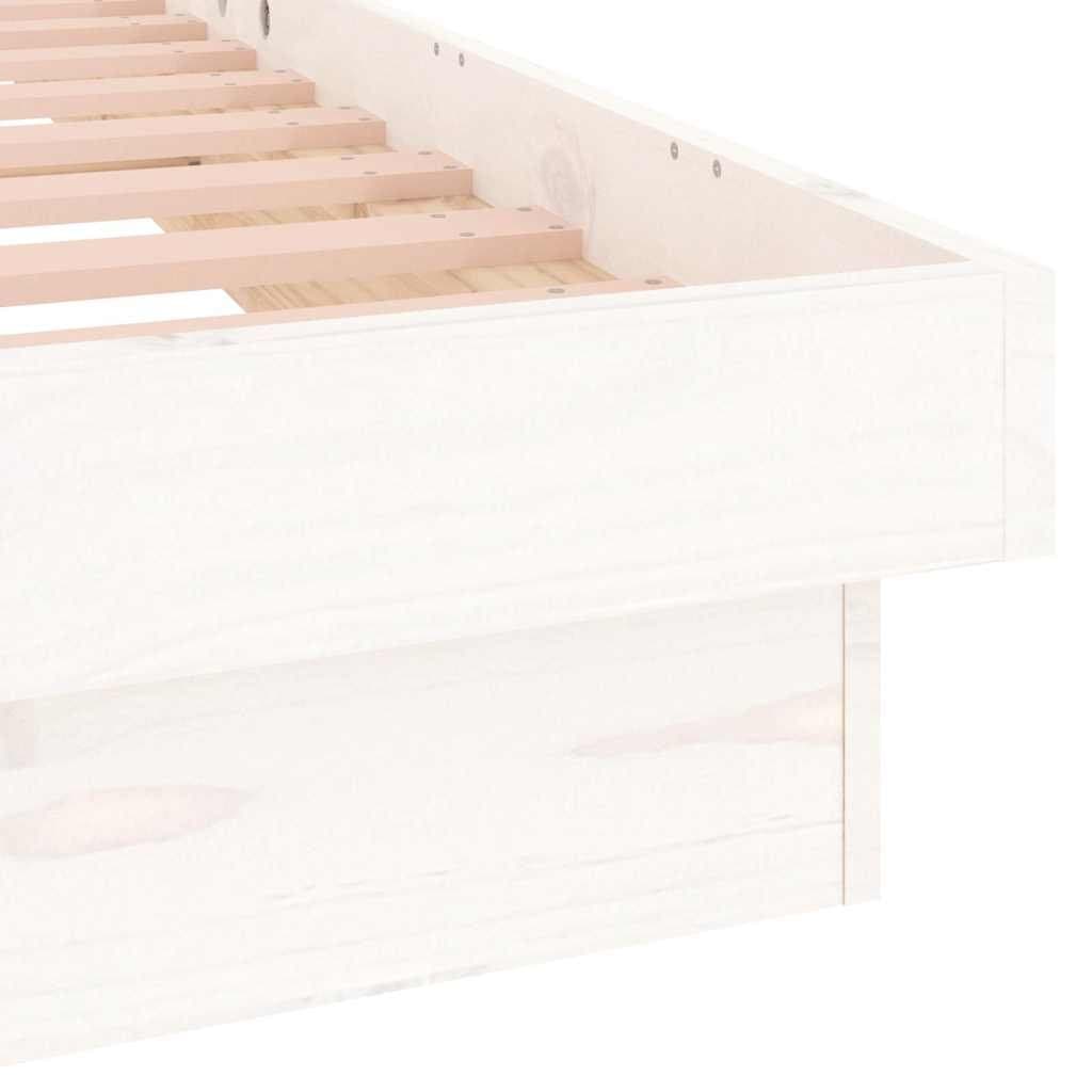 Solid Pine Bed Frame with LED Lights 135x190 cm