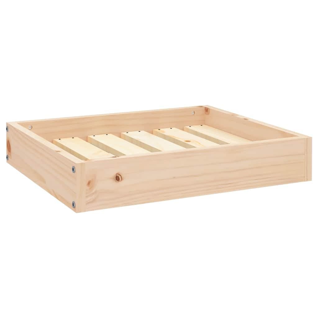 Rectangular Dog Bed in Brown Pine Wood