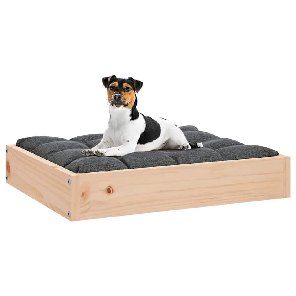 Rectangular Dog Bed in Brown Pine Wood