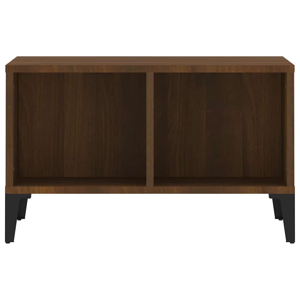 Brown Oak Coffee Table with Open Storage