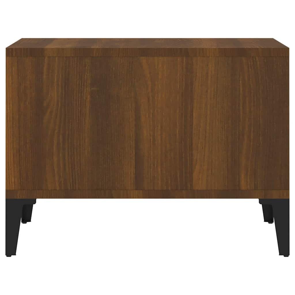 Brown Oak Coffee Table with Open Storage