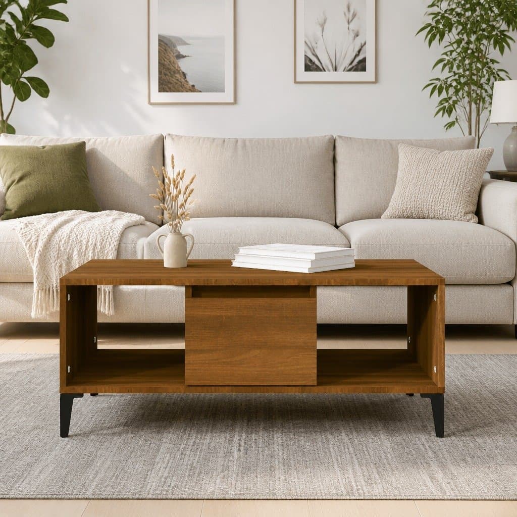 Coffee Table with Storage Drawer and Compartments