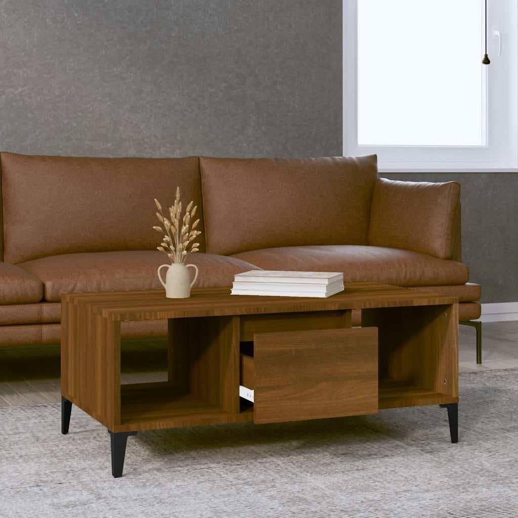 Coffee Table with Storage Drawer and Compartments