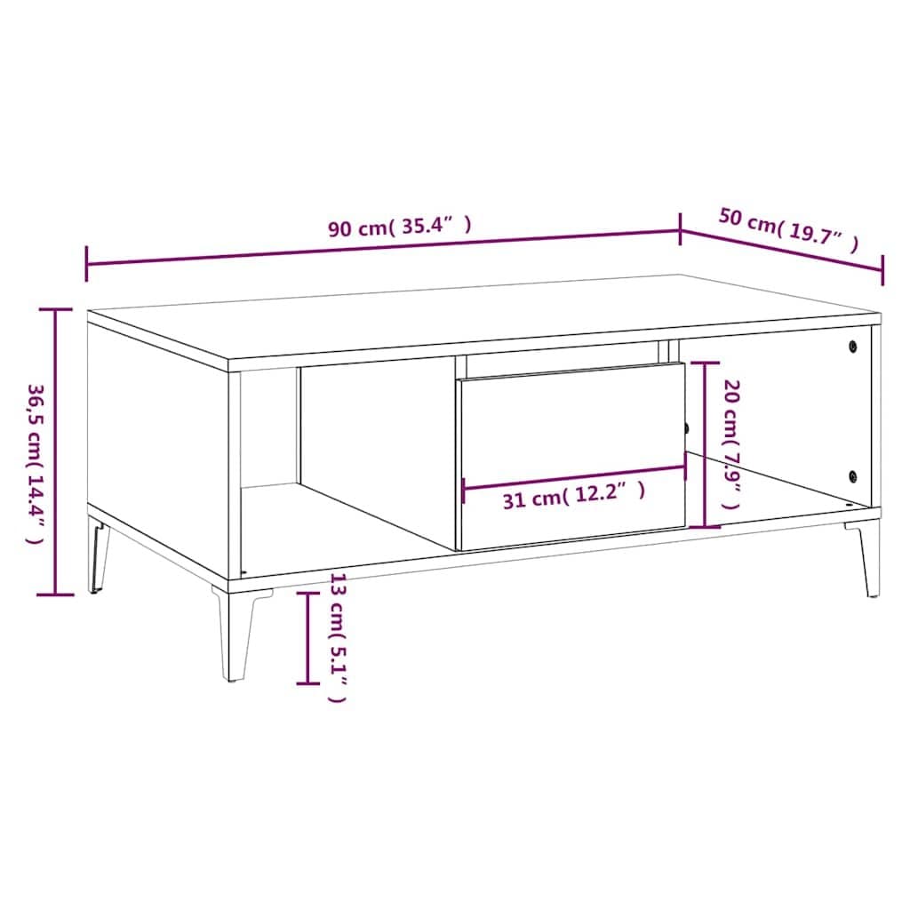Coffee Table with Storage Drawer and Compartments
