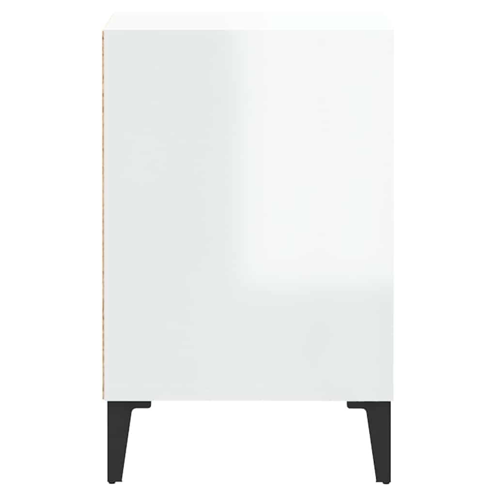 TV Cabinet White High Gloss Media Storage Unit Engineered Wood Entertainment