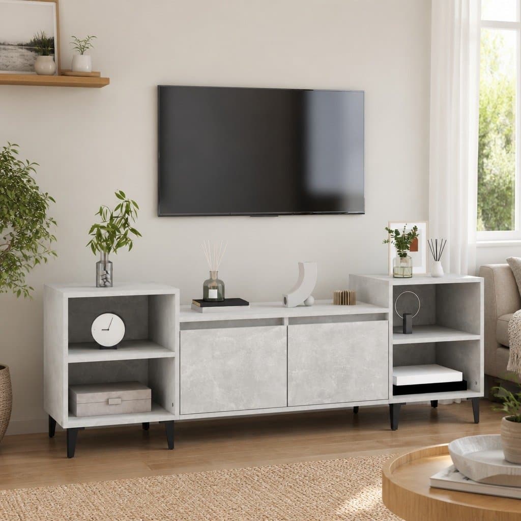 Engineered Wood Grey TV Cabinet 160x35x55 cm