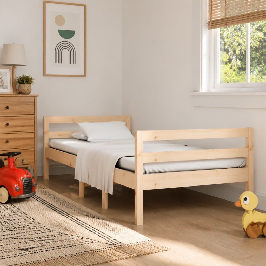 Solid Wood Pine Bed Frame 90x190 cm Brown