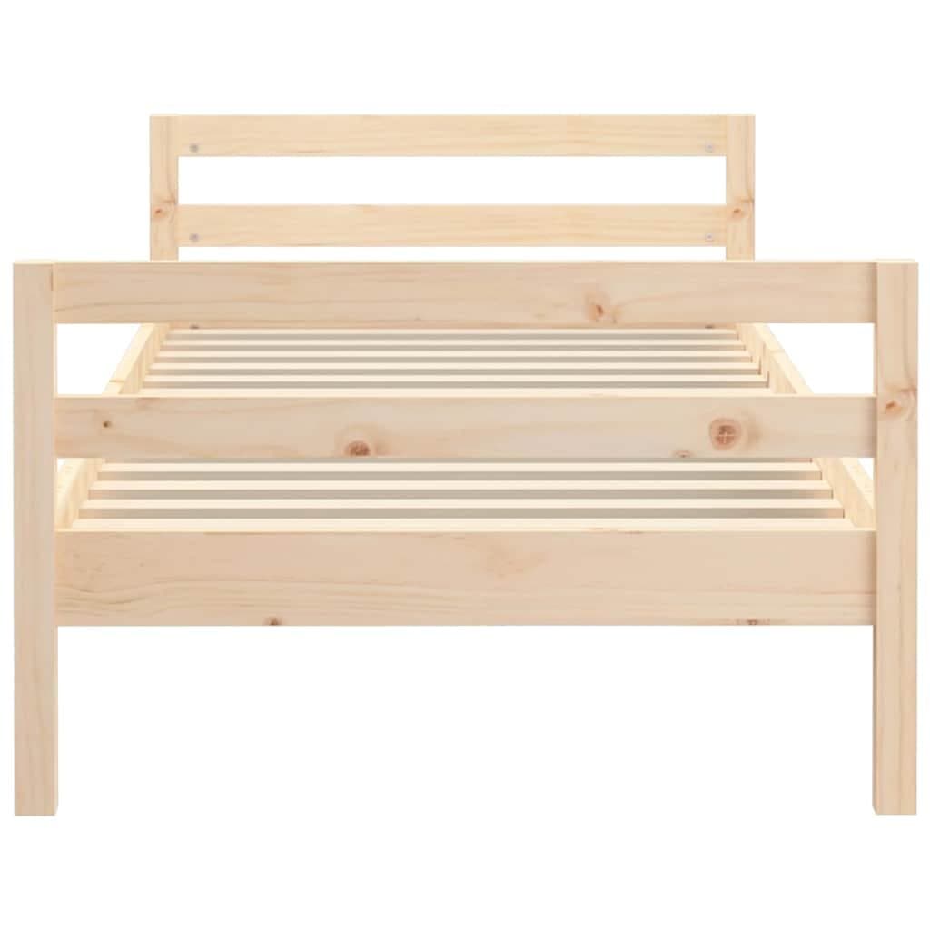 Solid Wood Pine Bed Frame 90x190 cm Brown