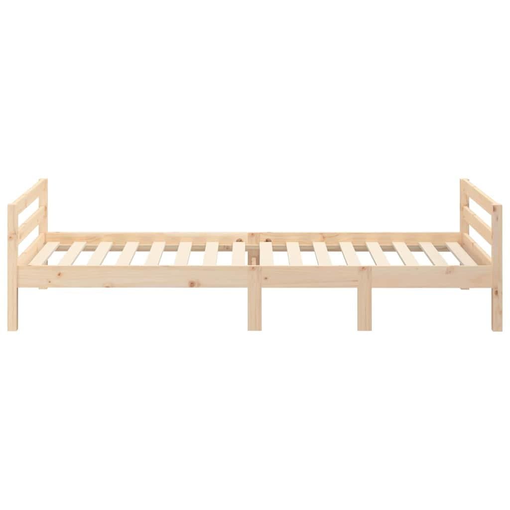 Solid Wood Pine Bed Frame 90x190 cm Brown