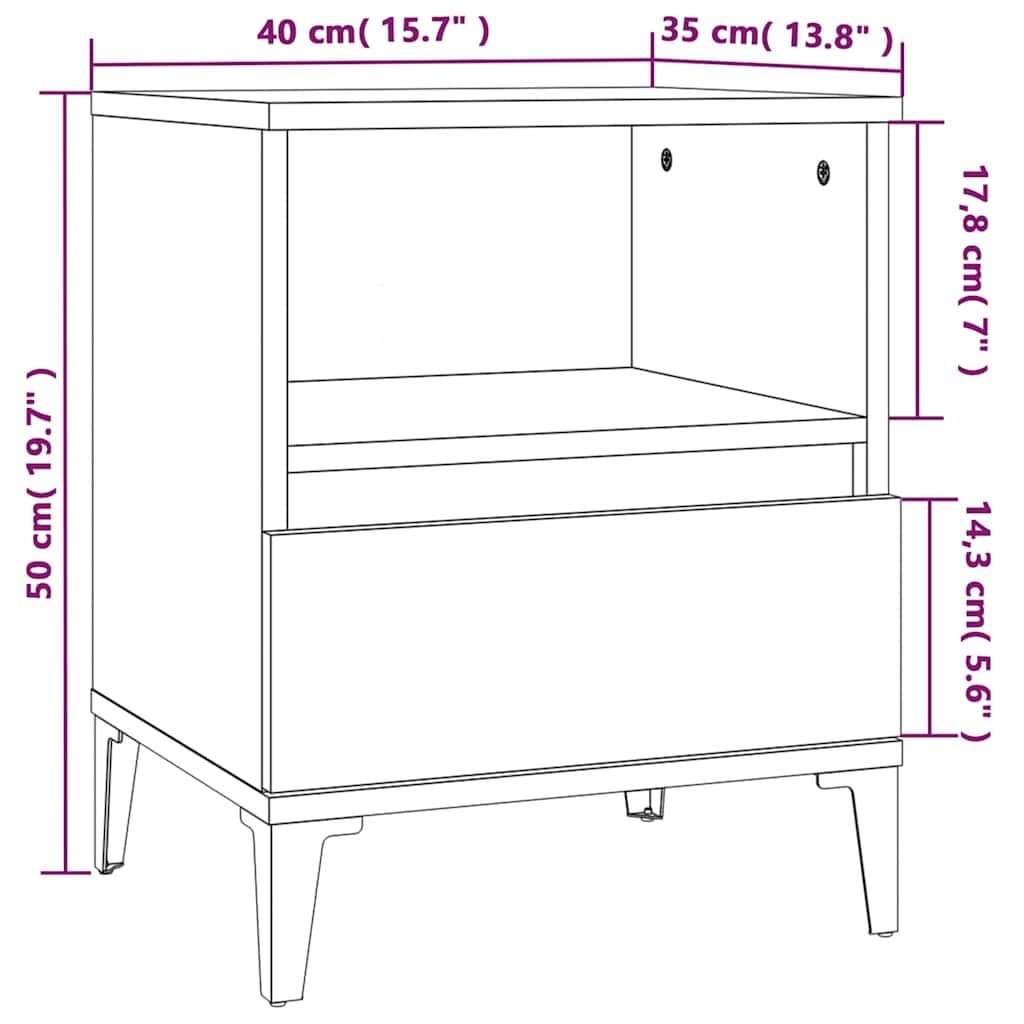 White Bedside Cabinet with Drawer and Compartment
