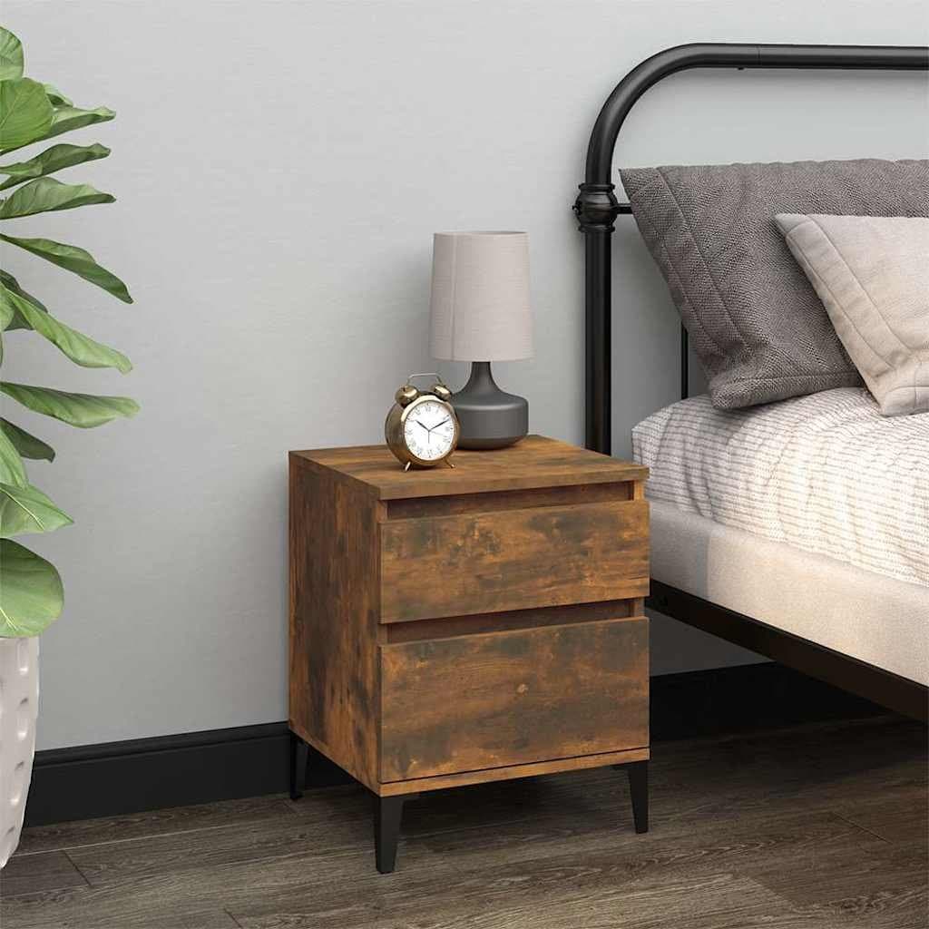 Bedside Storage Cabinet Set 40x35x50cm Brown