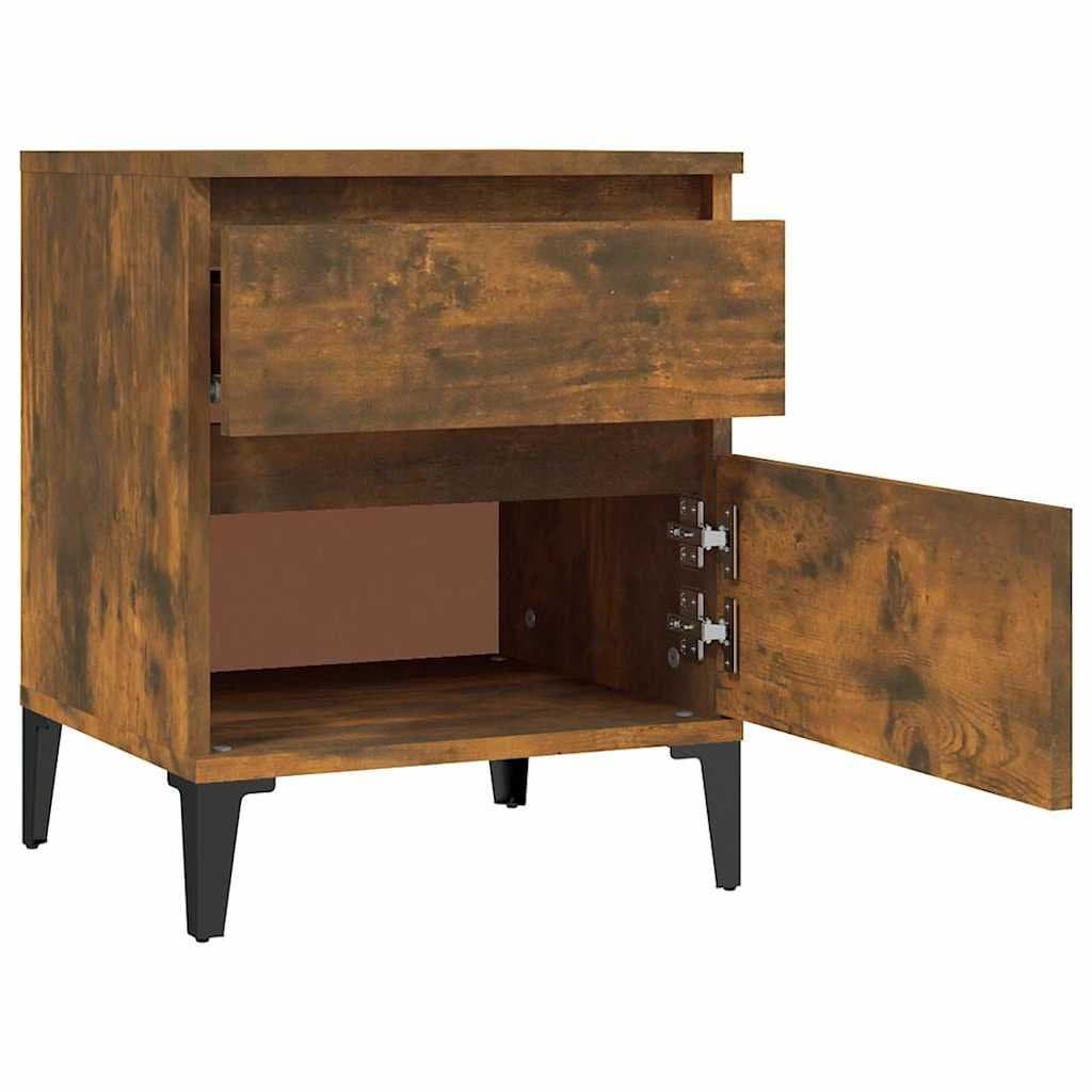 Bedside Storage Cabinet Set 40x35x50cm Brown