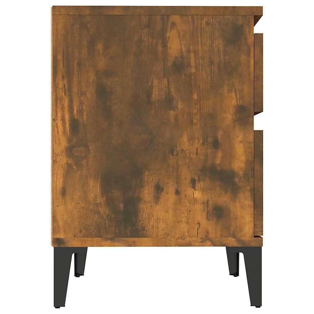 Bedside Storage Cabinet Set 40x35x50cm Brown