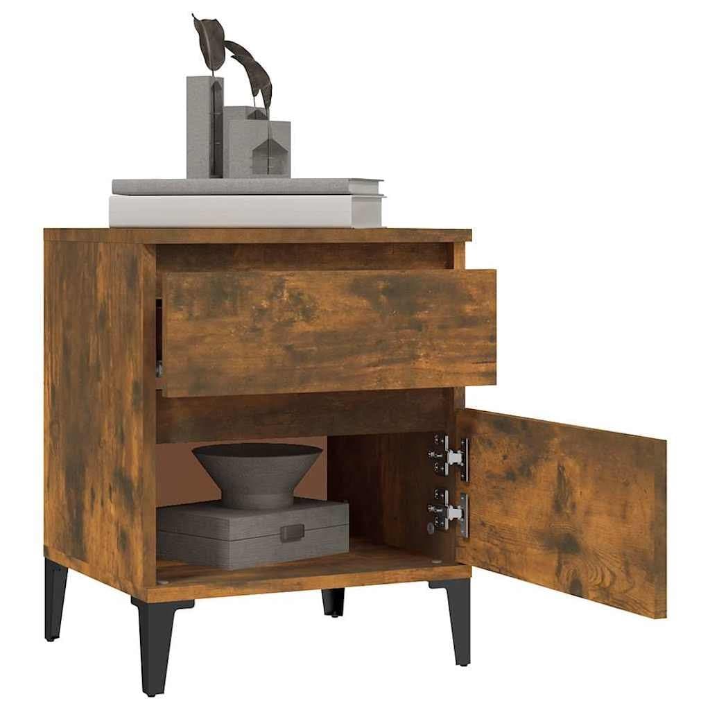 Bedside Storage Cabinet Set 40x35x50cm Brown