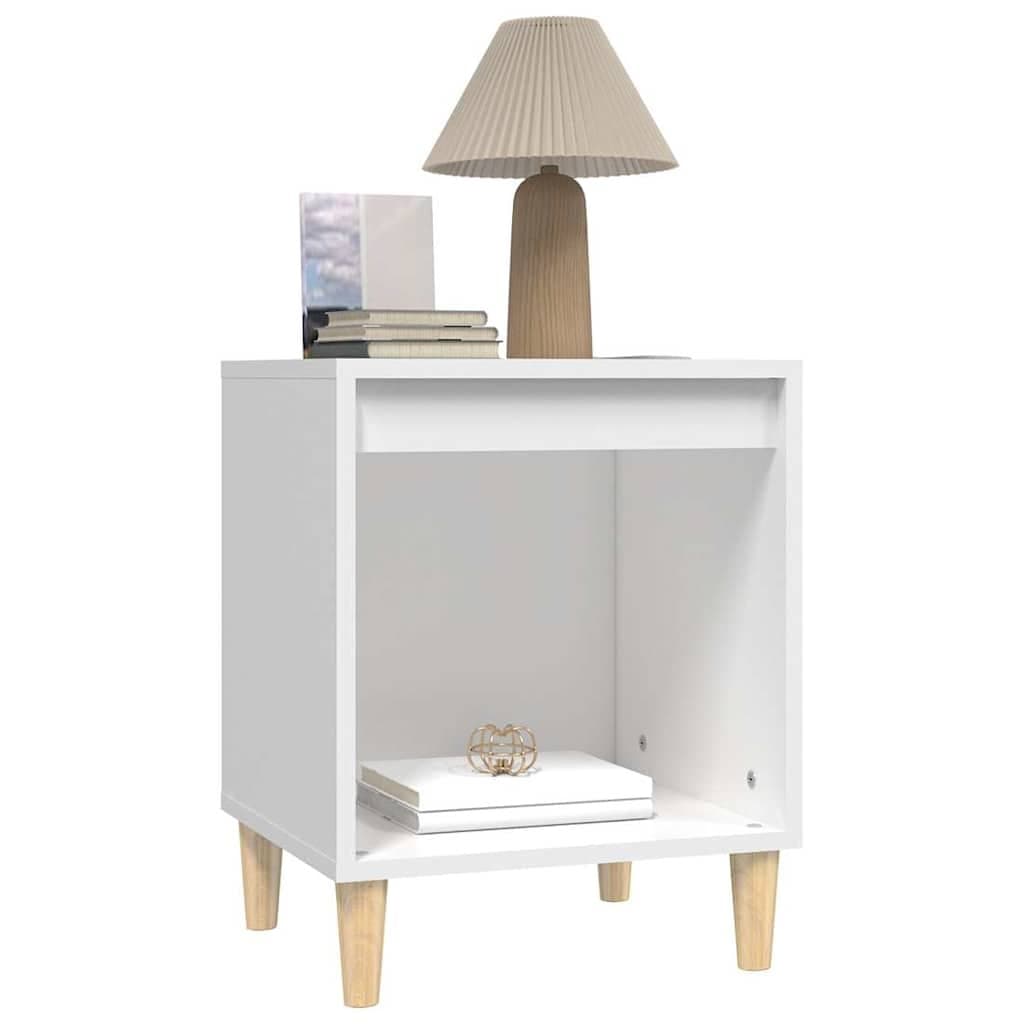 Bedside Cabinets 2 pcs White 40x35x50 cm Engineered Wood Storage Tables