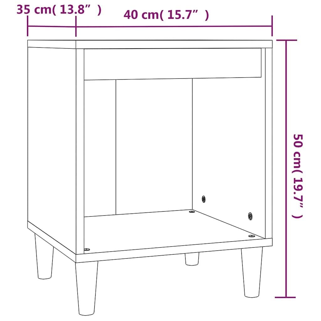 Bedside Cabinets 2 pcs White 40x35x50 cm Engineered Wood Storage Tables