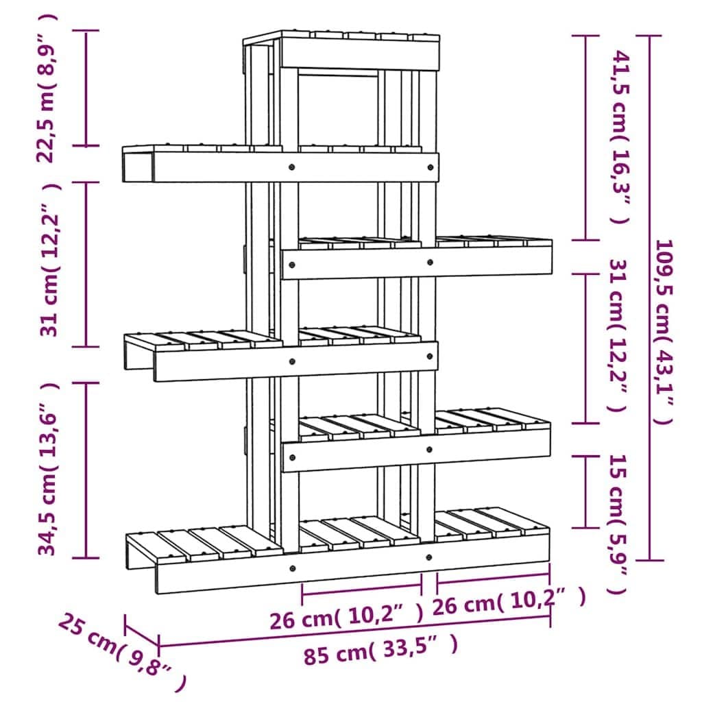 Wooden Plant Stand for Displaying Flowers and Plants
