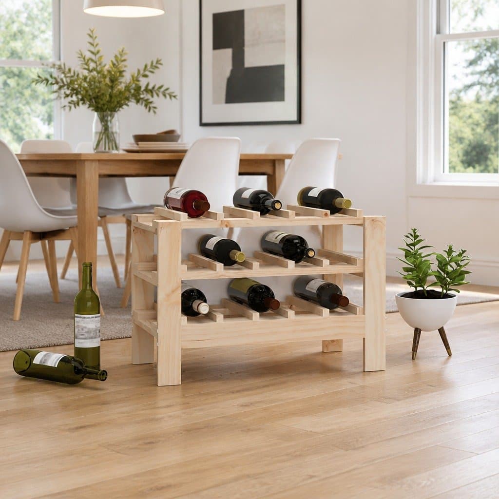 Solid Pine Wine Rack 61.5x30x42 cm Brown