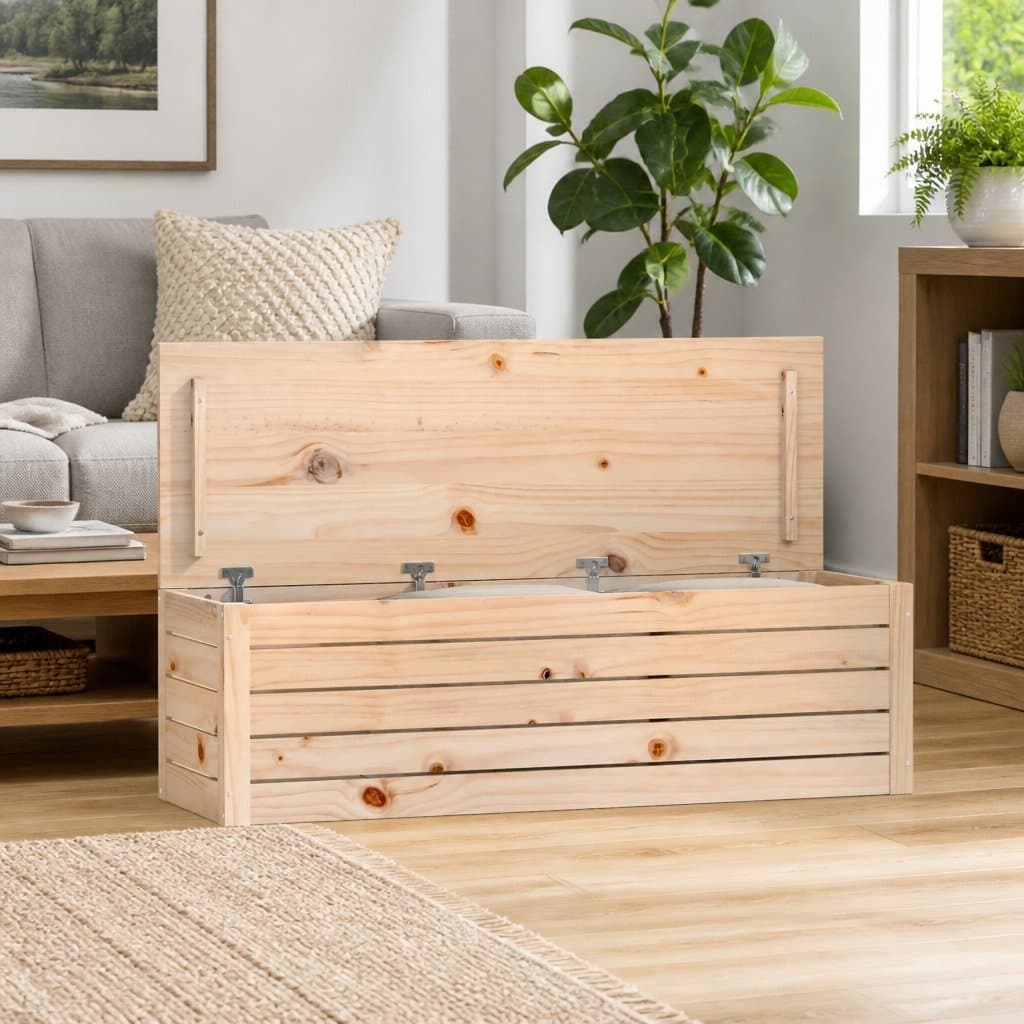 Solid Pine Wood Storage Box Chest for Organising