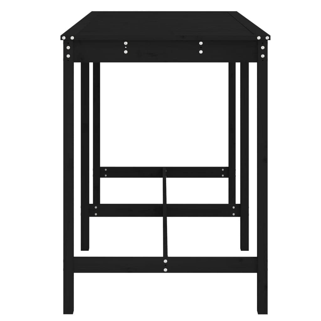 Black Wooden Garden Table for Outdoor Use