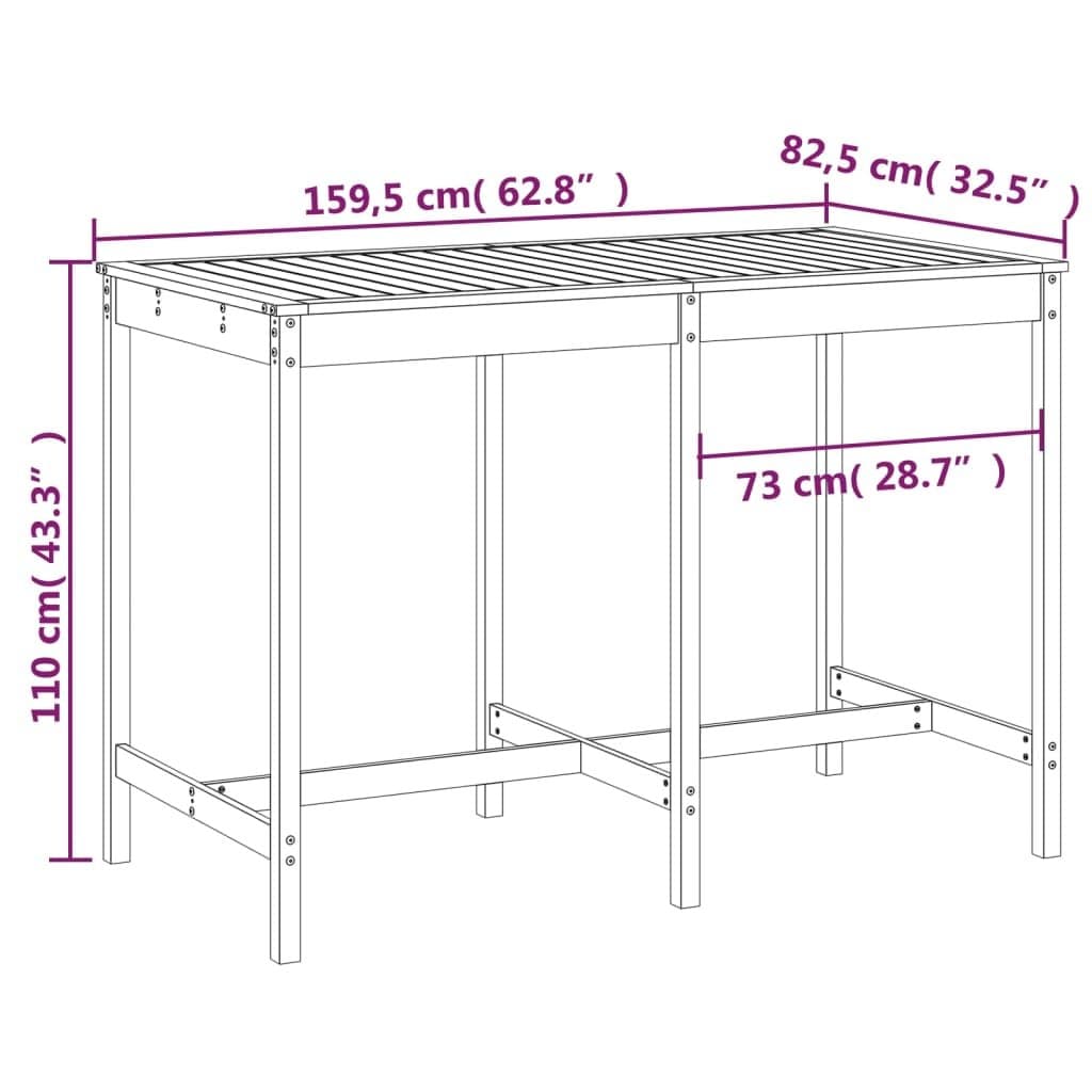 Black Wooden Garden Table for Outdoor Use