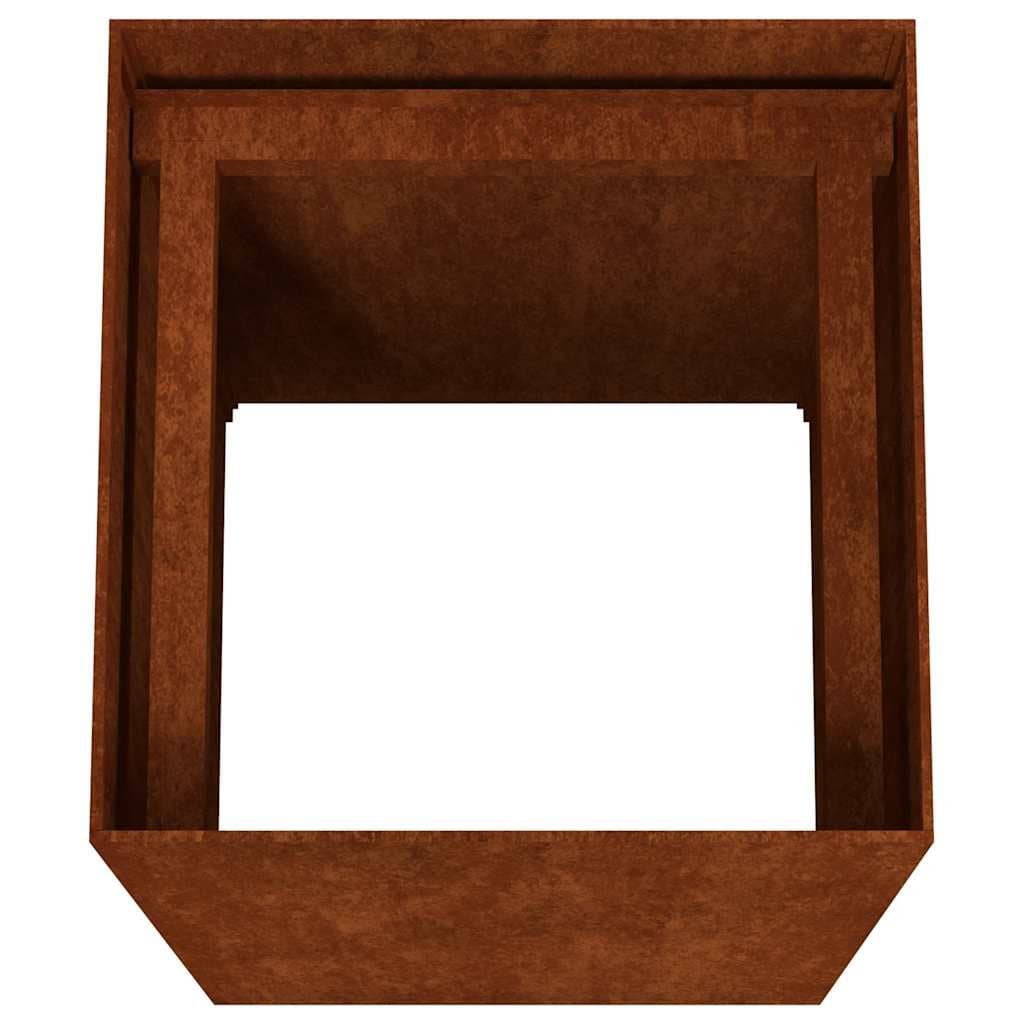 Corten Steel Planter Box 40x40x80 cm for Gardens