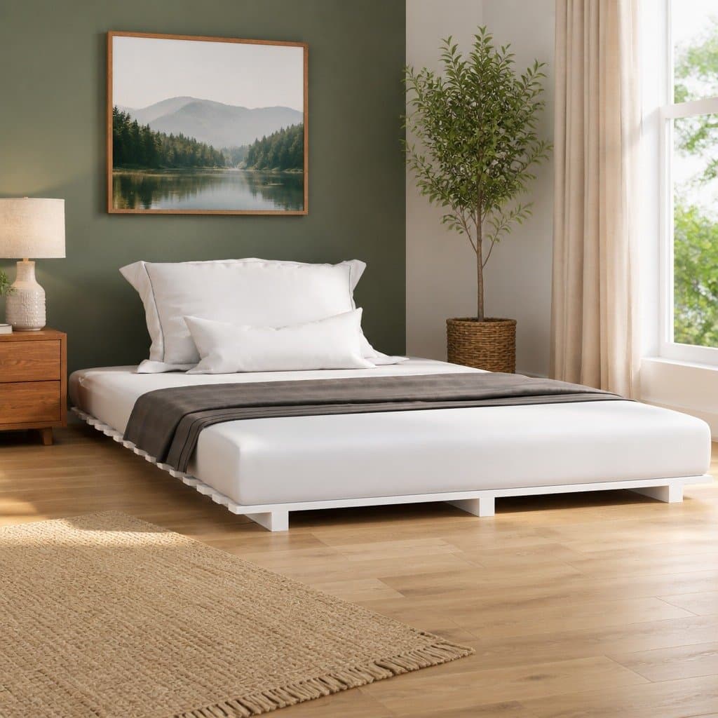 Solid Pine Wood Bed Frame 150x200 cm with Slatted Base