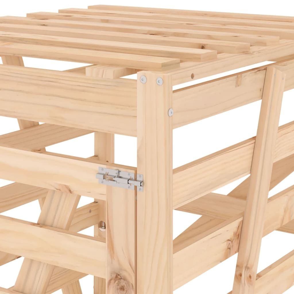 Solid Wood Pine Garden Waste Container Enclosure